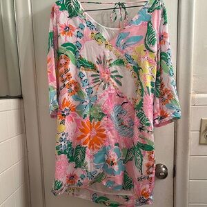 Lilly Pulitzer Floral Mini Dress - Pink, Green, Orange